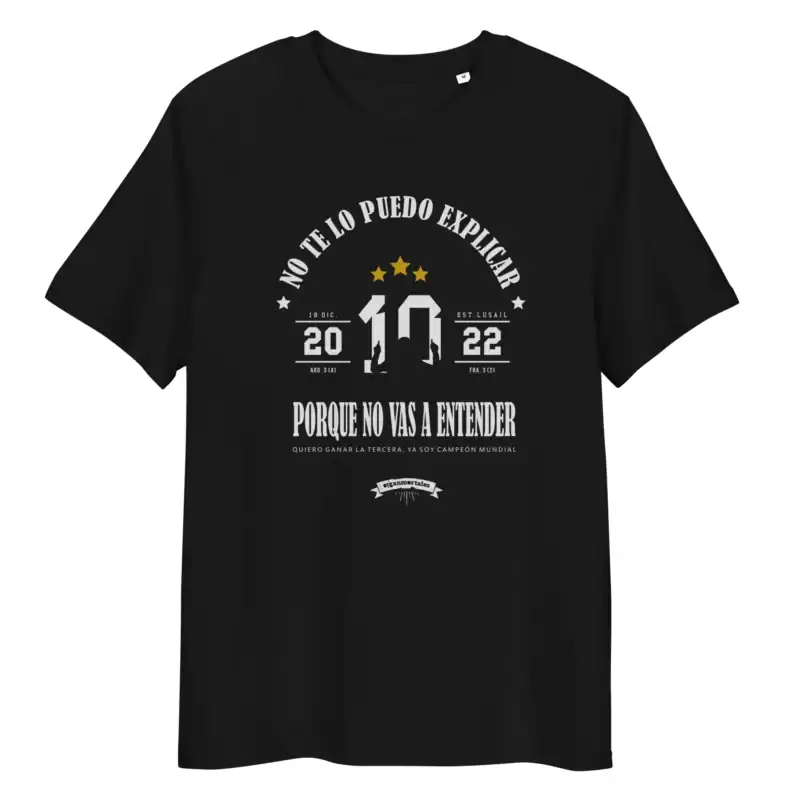 Remera Argentina mundial 2022 no te lo puedo explicar porque no lo vas a entender negra sin modelo