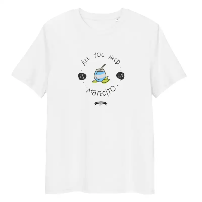 Remera argentina mate cultura all you need es un matecito blanca sin modelo
