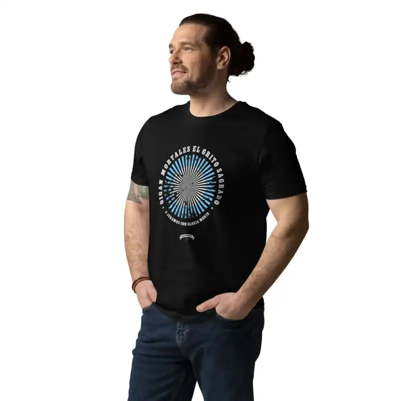 Remera Argentina oid mortales el grito sagrado escarapela vintage oigan mortales negra sin modelo mangas corta