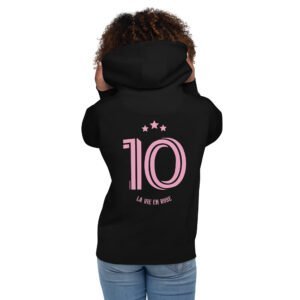 Buzo con capucha unisex - 10 Inter miami Messi Negro con rosa