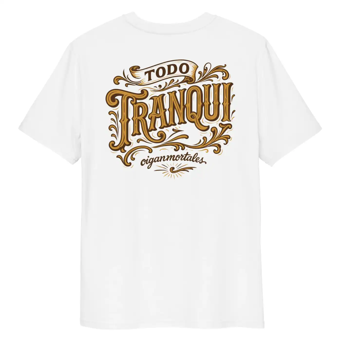 Remera argentina frases tipicas lunfardo todo tranqui estampa espalda remera blanca manga corta sin modelo