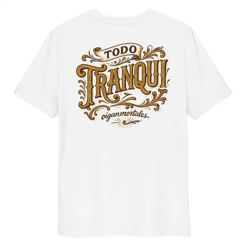 Remera argentina frases tipicas lunfardo todo tranqui estampa espalda remera blanca manga corta sin modelo