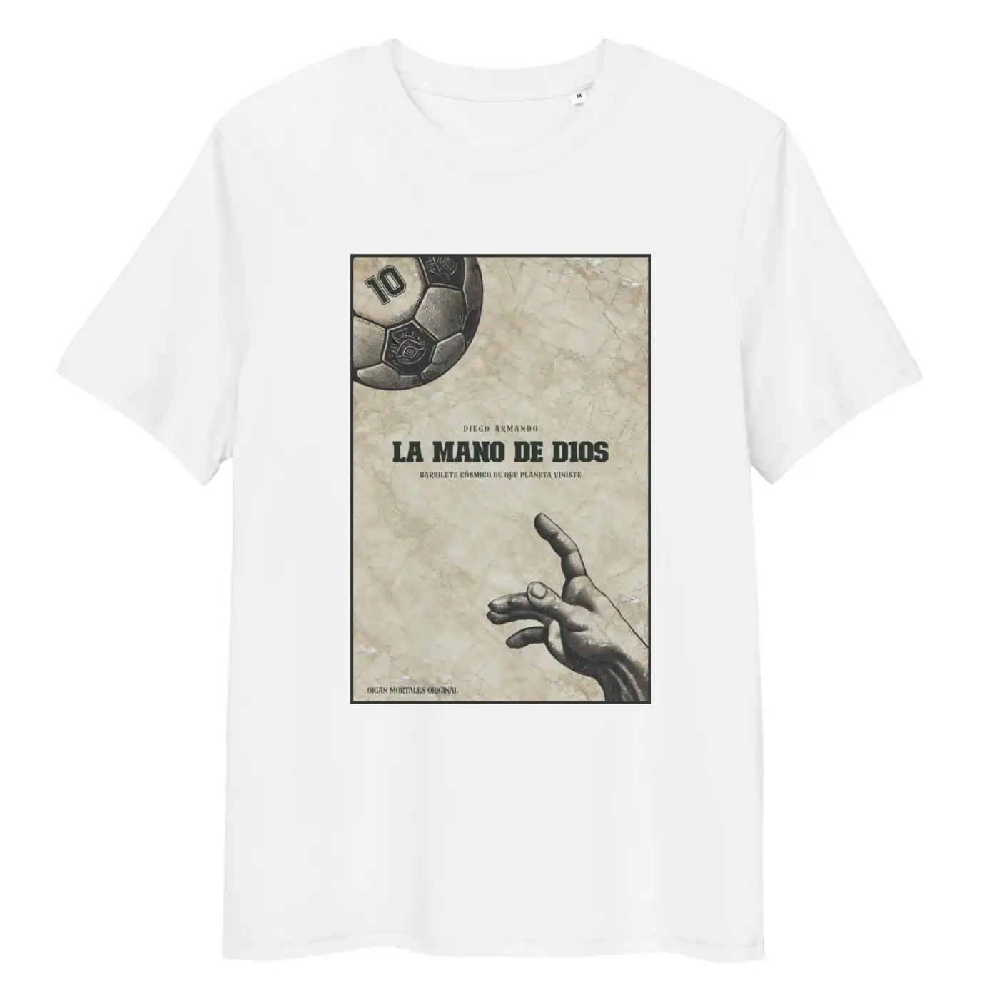 Remera argentina la mano de dios d10s diego maradona REMERA BLANCA MANGA CORTA SIN MODELO