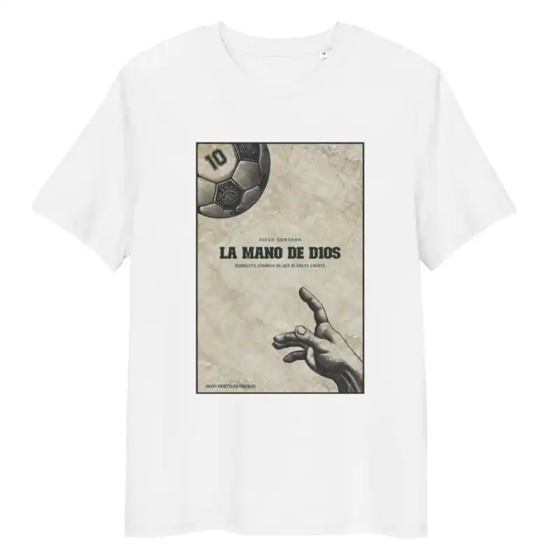 Remera argentina la mano de dios d10s diego maradona REMERA BLANCA MANGA CORTA SIN MODELO