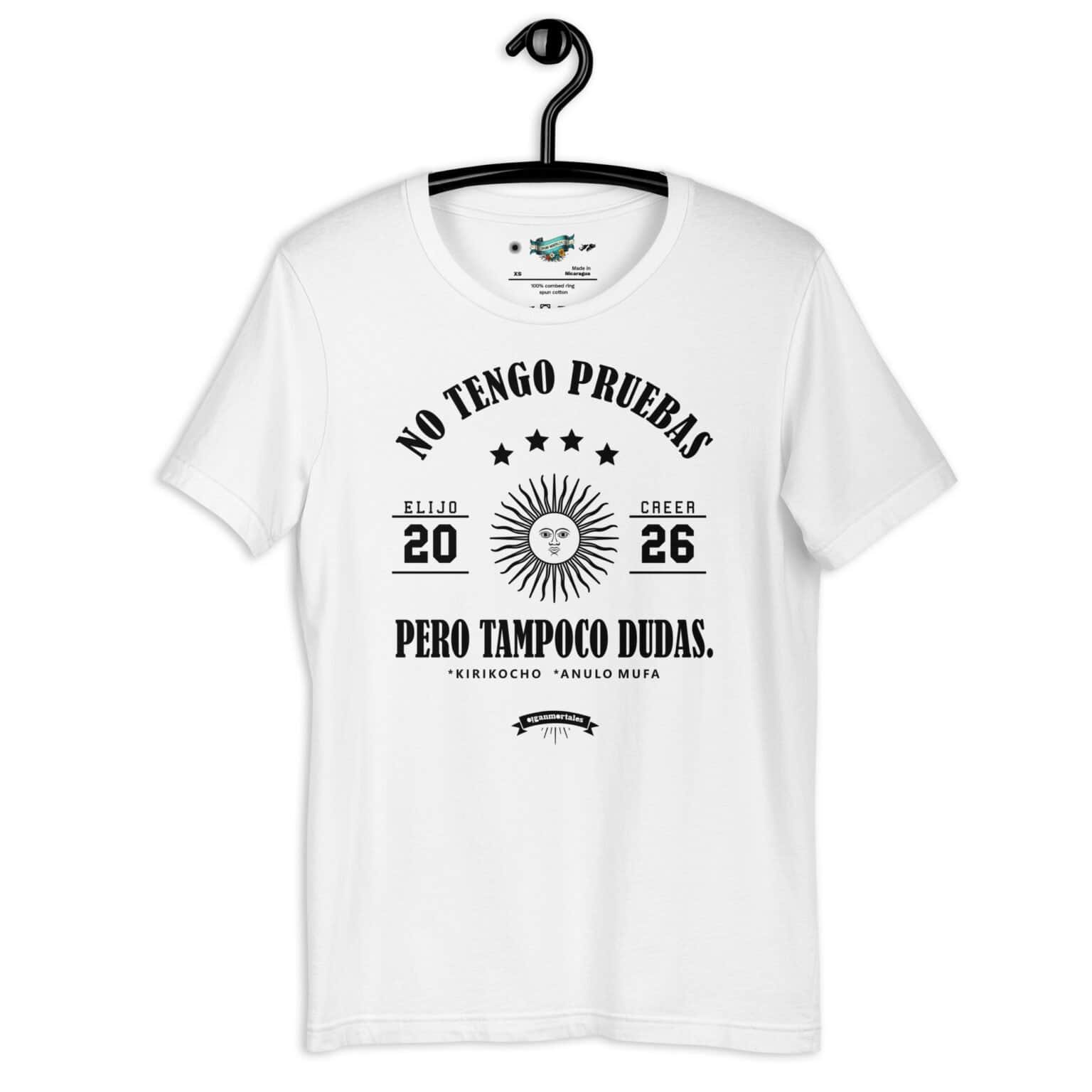 Remera Argentina unisex "No tengo dudas"