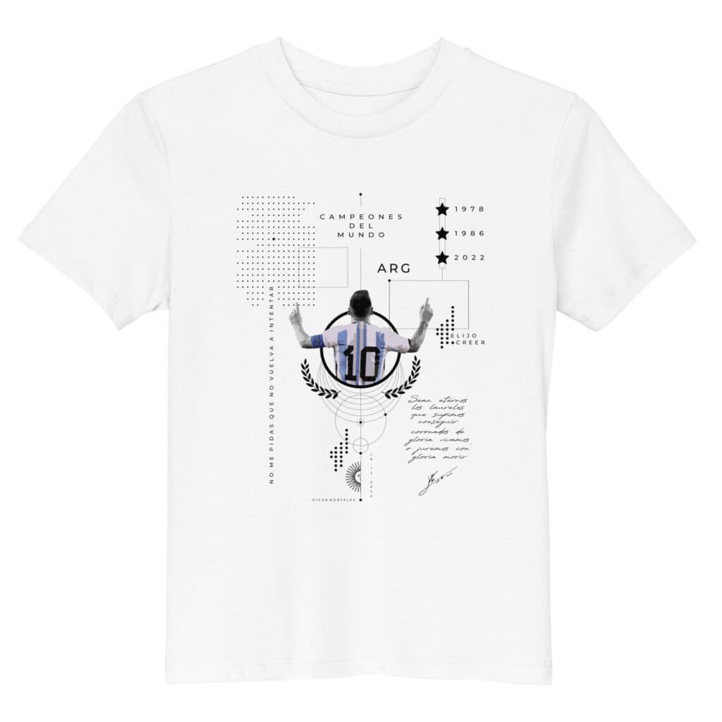 Remera niño unisex - Leo campeón del mundo