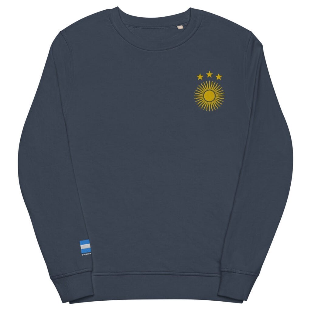 Sudadera buzo bordada con el Sol de Mayo y las 3 estrellas