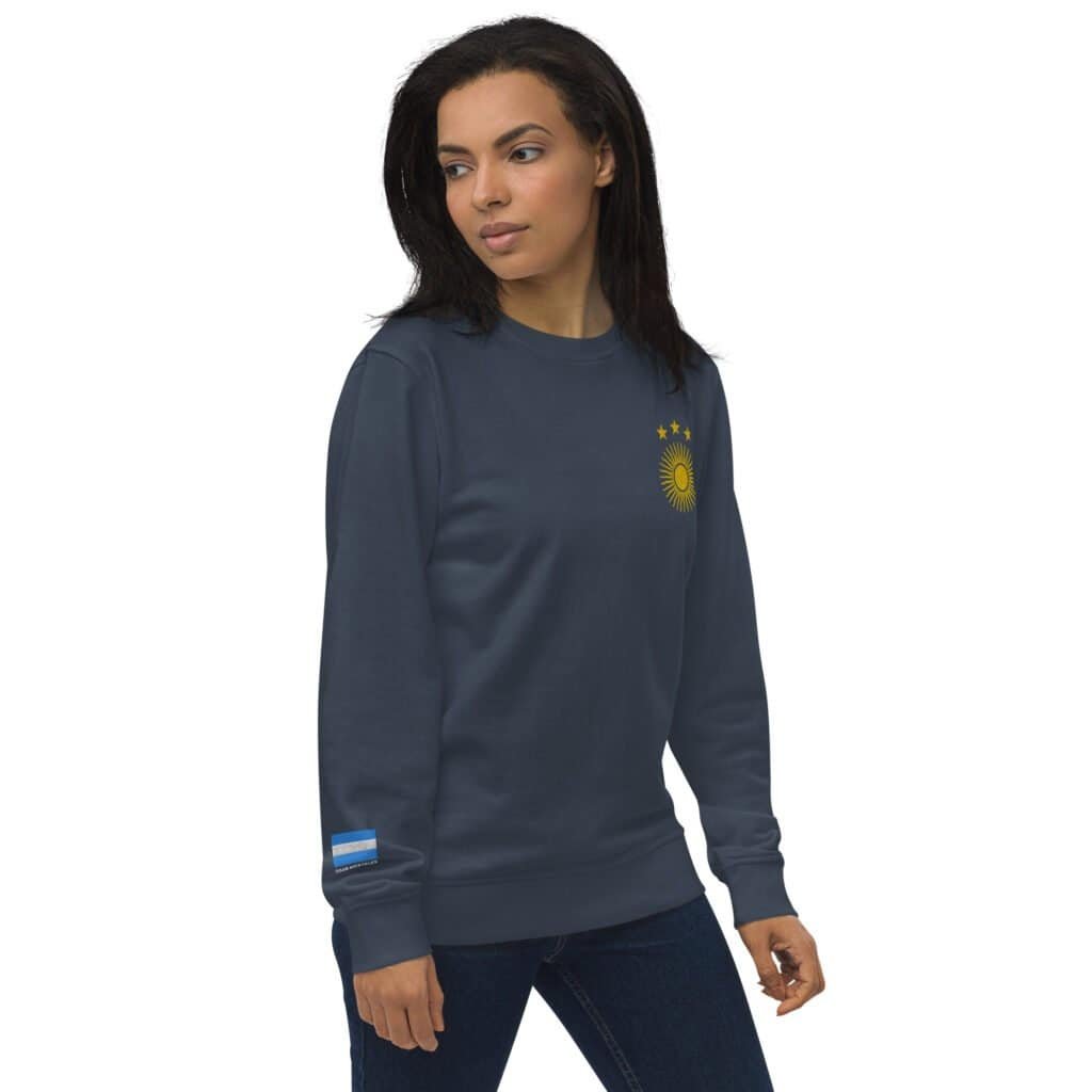 Sudadera buzo bordada con el Sol de Mayo y las 3 estrellas