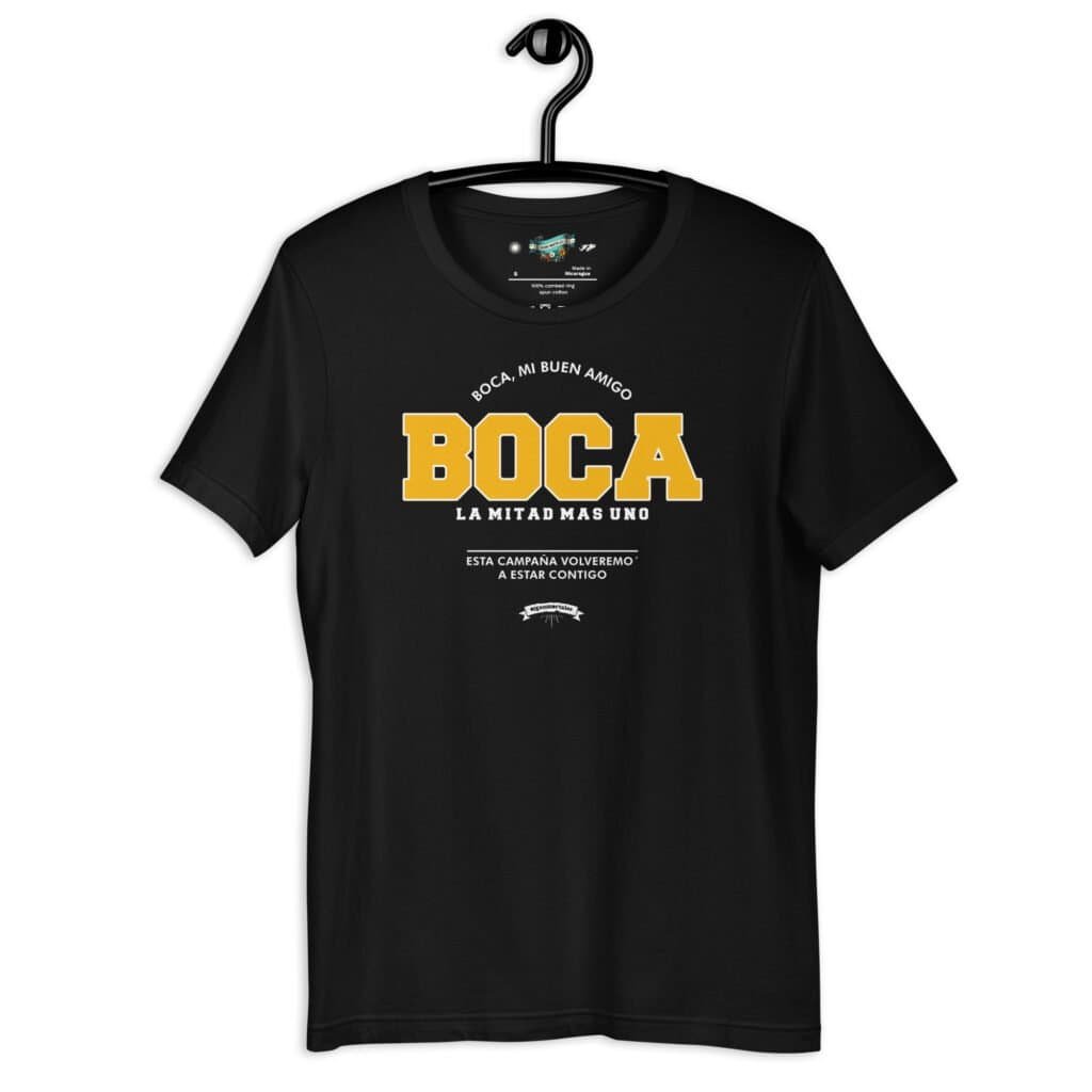 Remera de Boca Juniors con la frase 'Bosteros La 12'