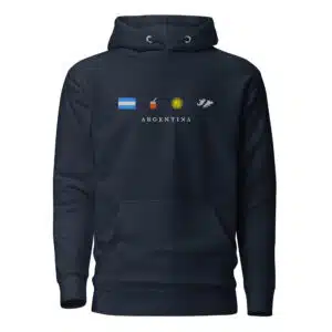 Buzo bordado unisex - Argentina mate, sol y Malvinas
