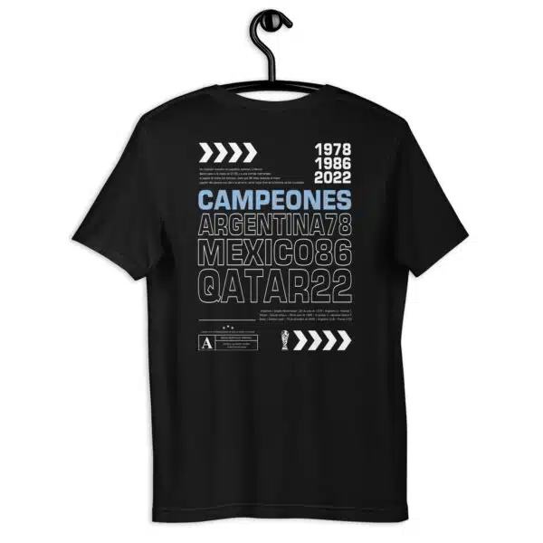 Remera Argentina campeones 1978 1986 2022 - unisex