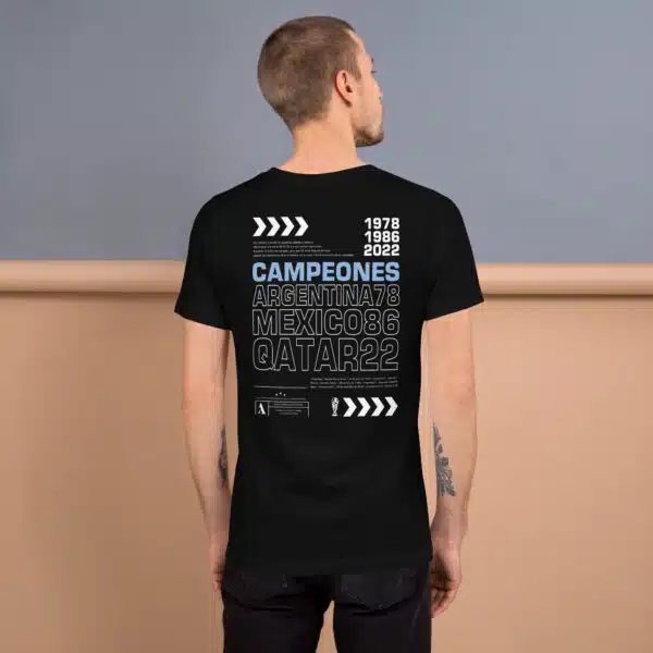 Remera Argentina campeones 1978 1986 2022 - unisex - Imagen 3