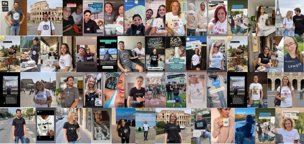 imagenes de muchos argentinos con remeras y camisetas argentinas compradas en oigan mortales