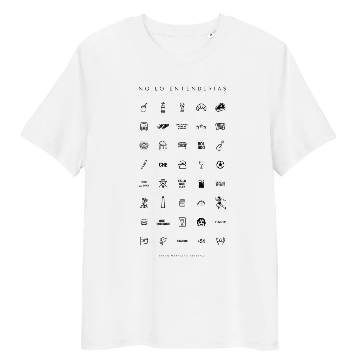 Remera argentina iconos argentinos mate asado futbol fulbo amigos asado blanca, manga corta, sin modelo