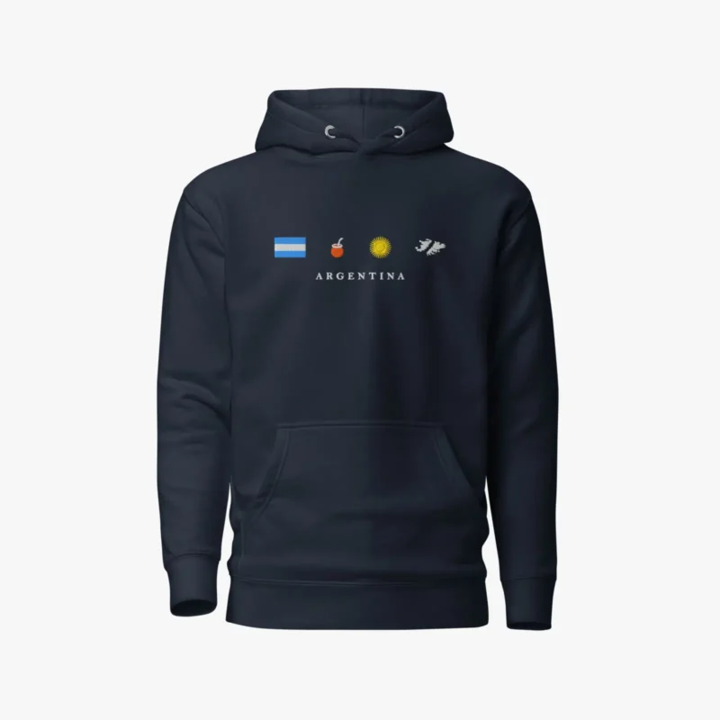 Argentina mate, sol y Malvinas. Bordado