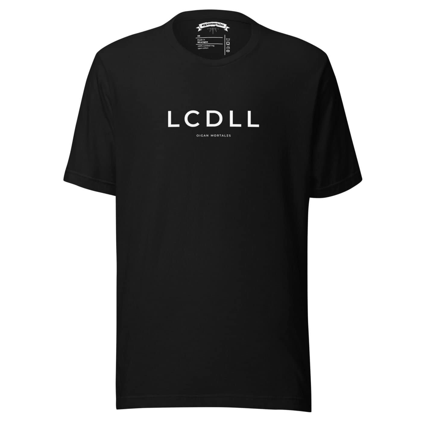 Remera argentina negra estampa pecho LCDLL lunfardo argento oigan mortales sin persona