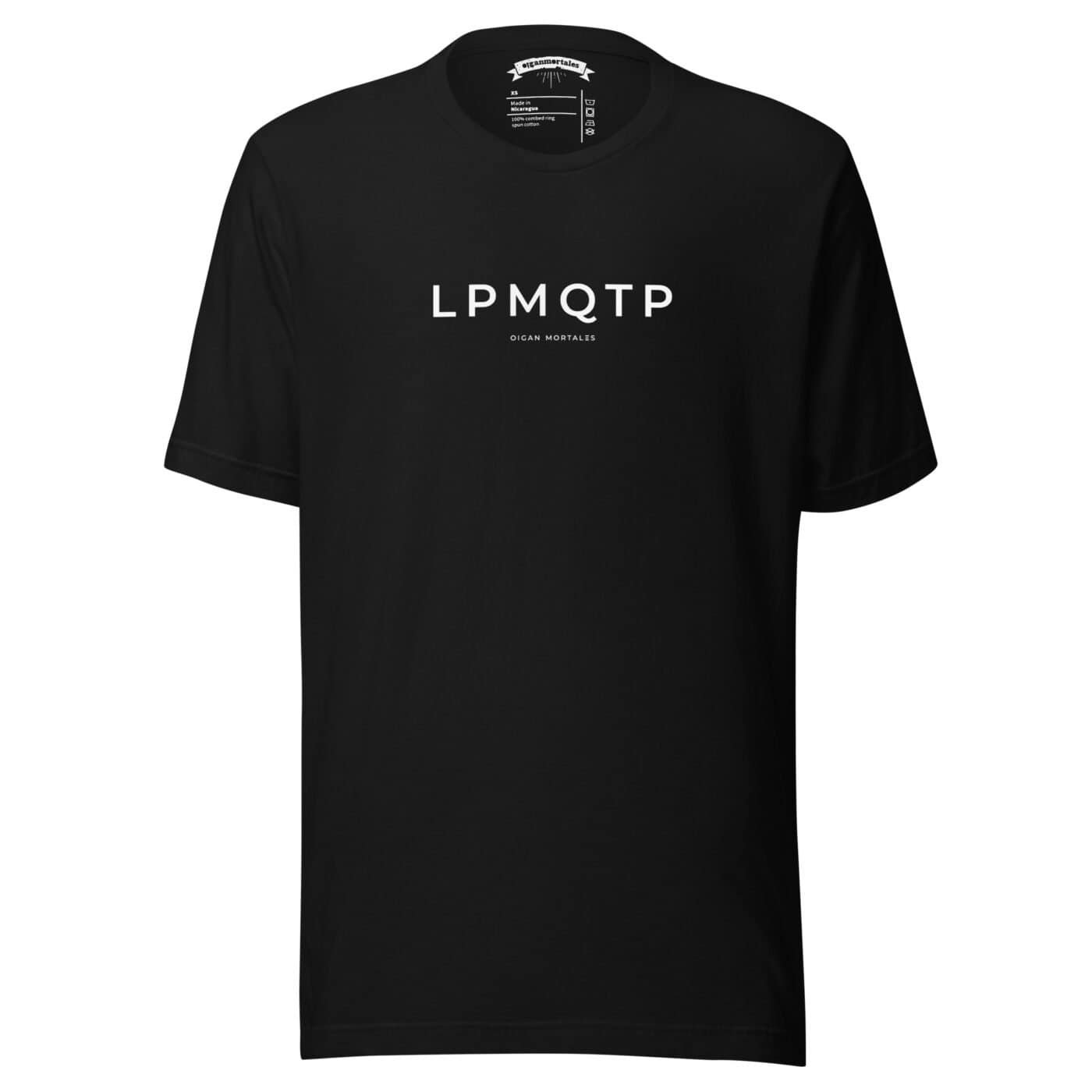 Remera Argentina negra sin persona con estampa en el pecho LPMQTP lunfardo argentino