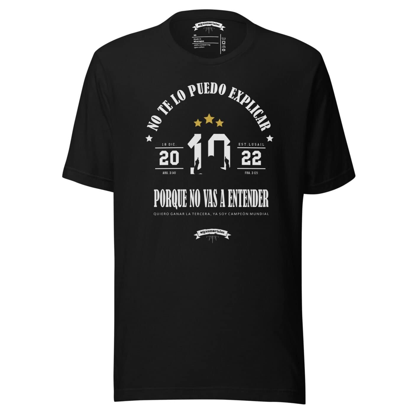 remera-argentina-unisex negra estampa frase no te lo puedo explicar porque no vas a entender-oigan-mortales-sin persona