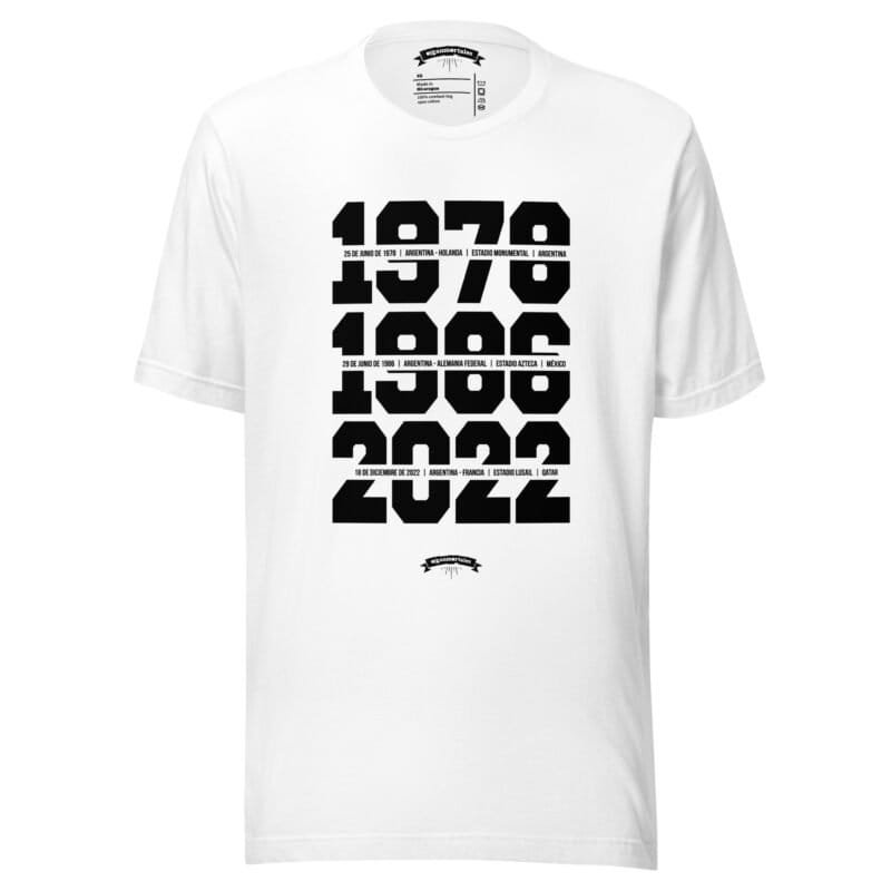remera-argentina-blanca estampa pecho campeones del mundo 1978 1986 2022 sin persona