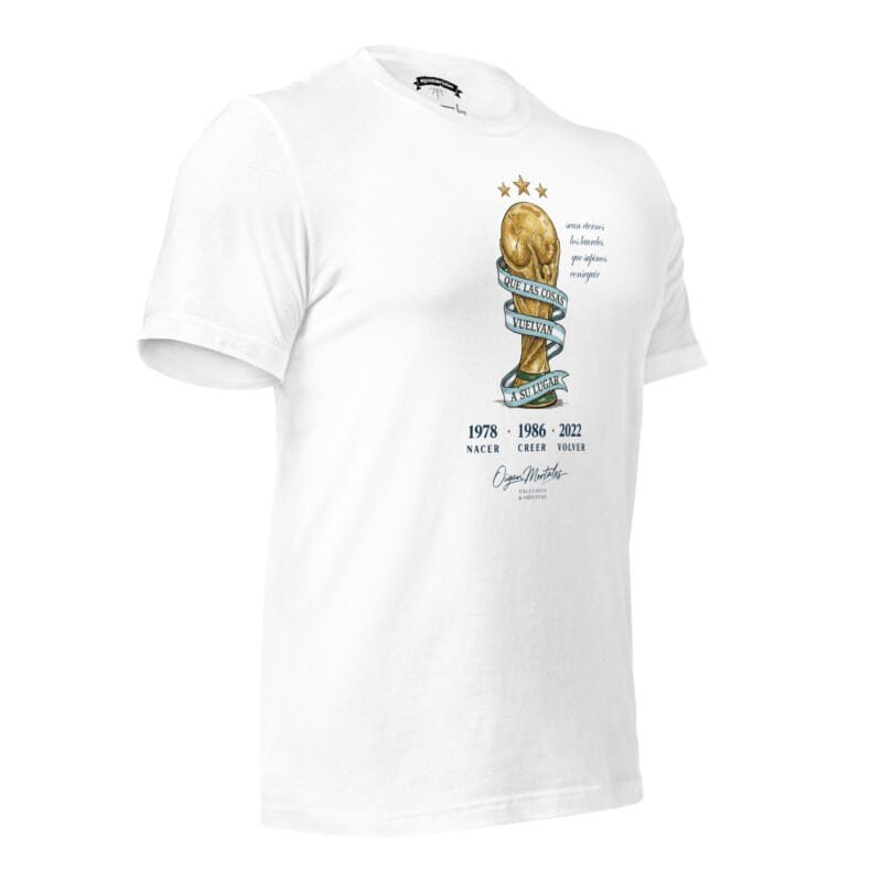 Remera Argentina Campeones del Mundo - Nacer, crecer, volver