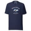 Remera argentina azul marino estampa pecho malvinas argentinas, los heroes de malvinas no se olvidan, sin modelo