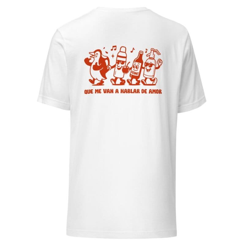 remera-argentina unisex-amistad fernet vino soda oigan-mortales blanca estampa pacho, sin modelo