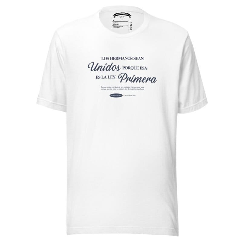 Remera argentina blanca los hermanos sean unidos, estampa pecho, sin modelo